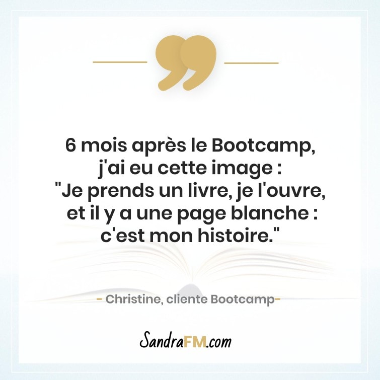 Bootcamp Avant Apres Temoignage Christine Libération Violence Psy Sandra FM page blanche