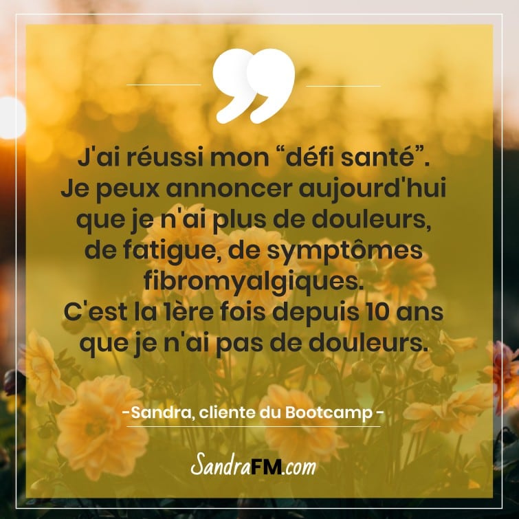 Libre de la fibromyalgie Sandra FM bootcamp défi santé